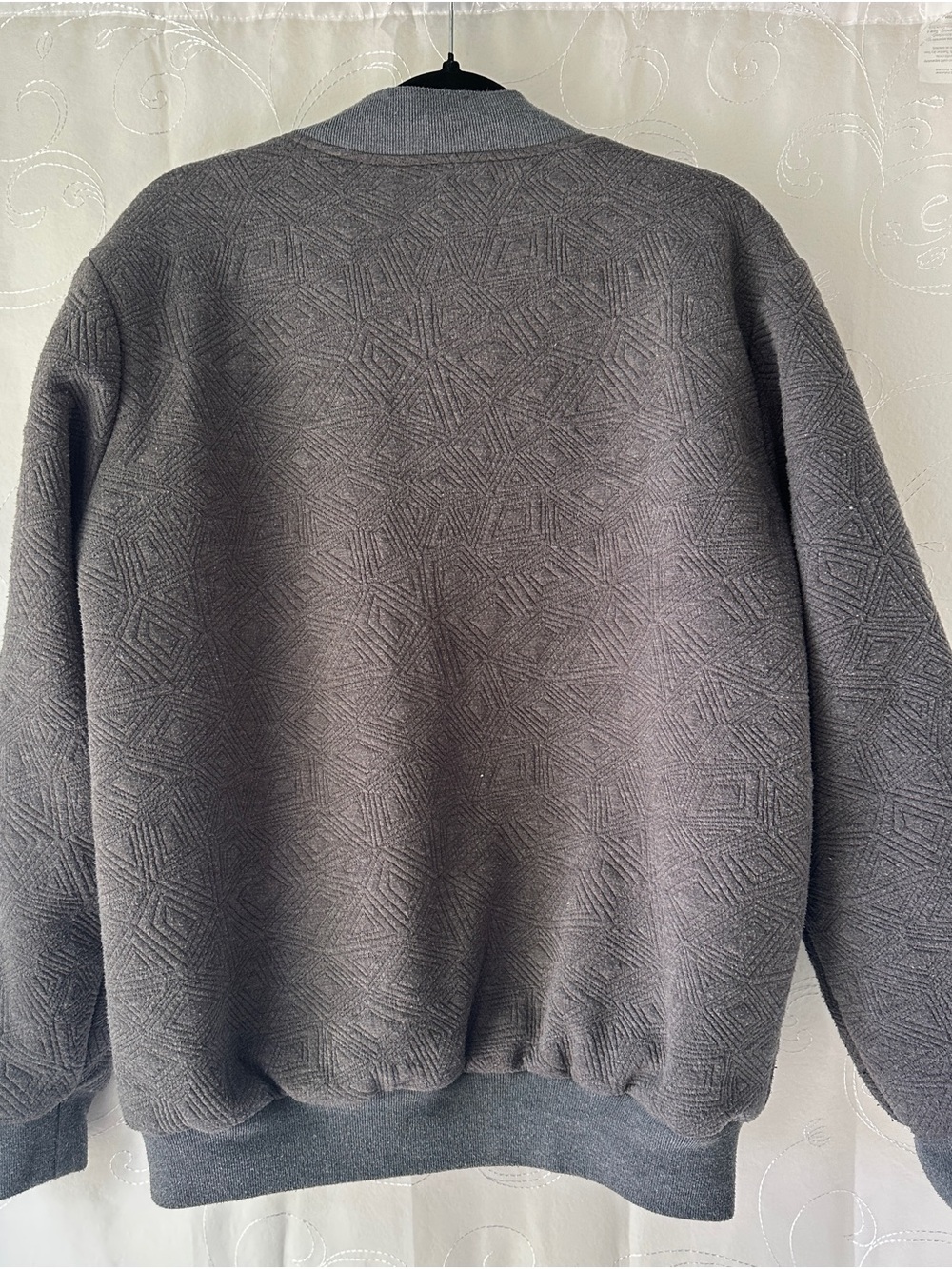 Gray Men’s Bomber Jacket - Classic Zip Front - Picture 5 of 5